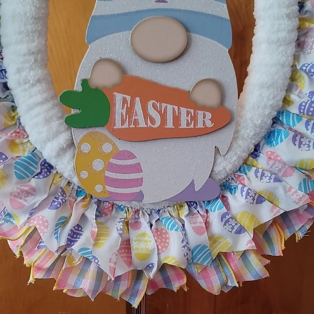 Easter Bunny Wreath with Pastel Colors